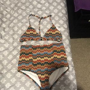 High wasted bathing suit